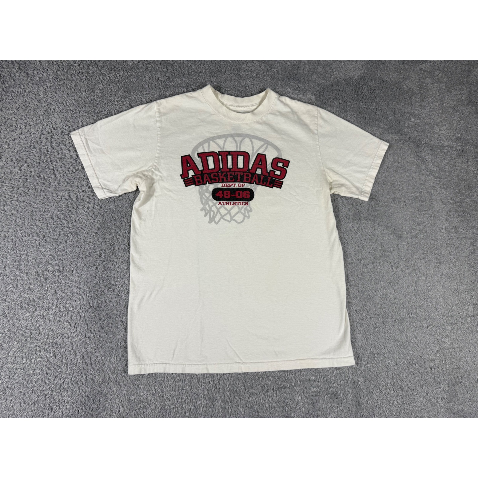 Adidas Basketball T-Shirt Kids Large White Excellent Athletic Graphic Tee